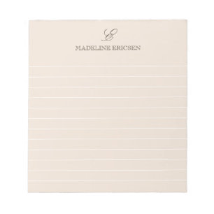 Bloc-note Tan & Brun Monogramme Ligné