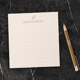 Bloc-note Tan & Brun Monogramme Ligné