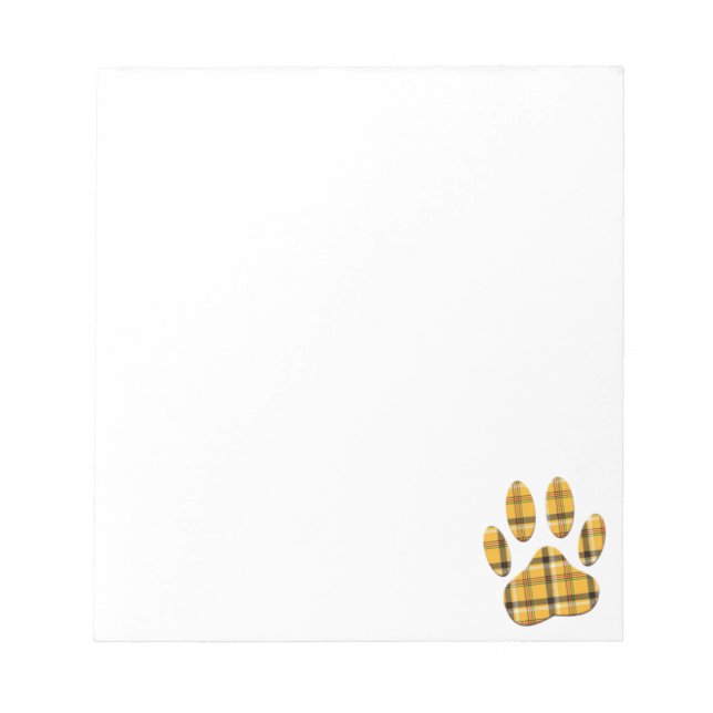 Bloc-note Tartan Chien Empreinte de patte personnalisé (Devant)