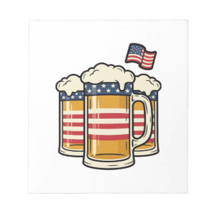 Bloc-note Tasse à bière patriotique design vectoriel vintage