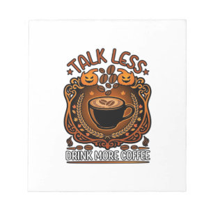 Bloc-note Tasse Café Halloween Citrouilles Parle Moins Boit 