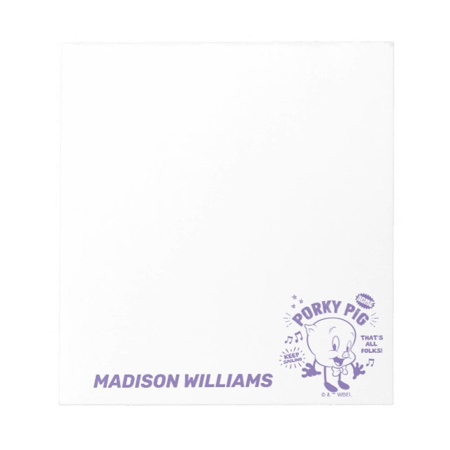 Bloc-note Tasty Retro Porky Pig (Devant)