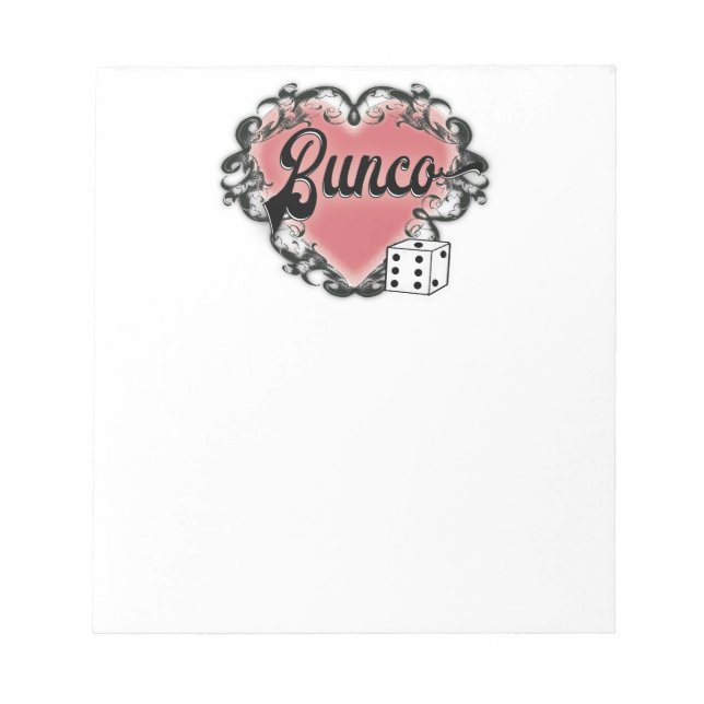 Bloc-note tatouage du coeur du bunco (Devant)