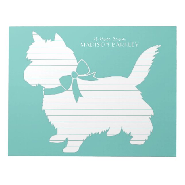 Bloc-note Tchiot de chien Terrier Cairn (Devant)