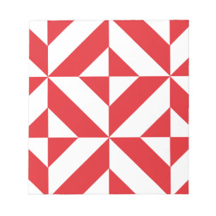 Bloc-note Tchry Red Geometric Deco Cube Pattern