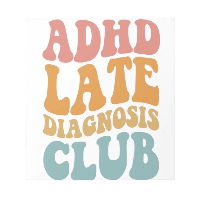 Bloc-note TDAH diagnostic tardif Club Funny Neurodiversity C (Devant)