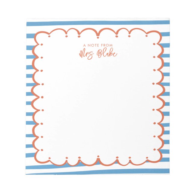 Bloc-note Teacher Appreciation Bold Color Border (Devant)