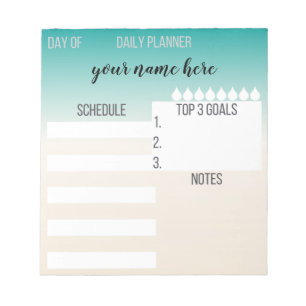 Bloc-note Teal et bloc - notes de planificateur personnalis