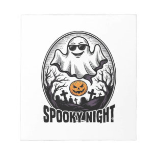 Bloc-note Tee Art Cool Ghost Halloween Vintage Gravure_1