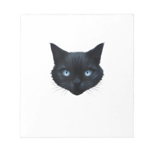 Bloc-note Tee-shirt graphique à visage de chat noir et yeux