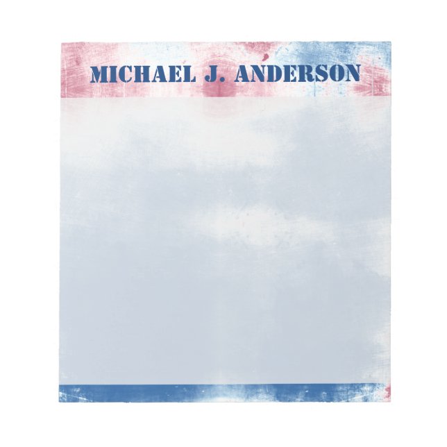 Bloc-note Teinture à carreaux bleu et blanc Patriotique pers (Devant)