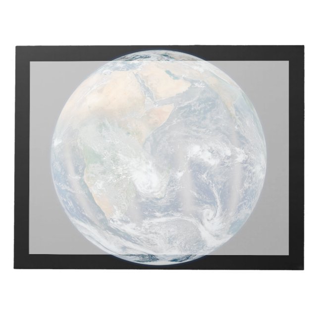 Bloc-note Terre Pleine Montrant L'Hémisphère Est. (Devant)