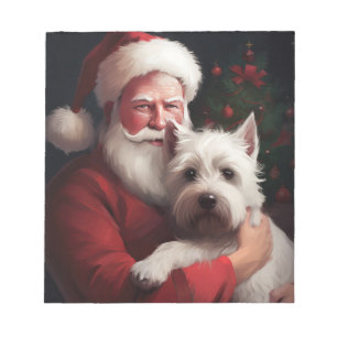 Bloc-note Terrier blanc de West Highland Père Noël Noël