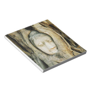 Bloc-note Tête de Bouddha dans le Fig Tree .. Ayutthaya, Tha