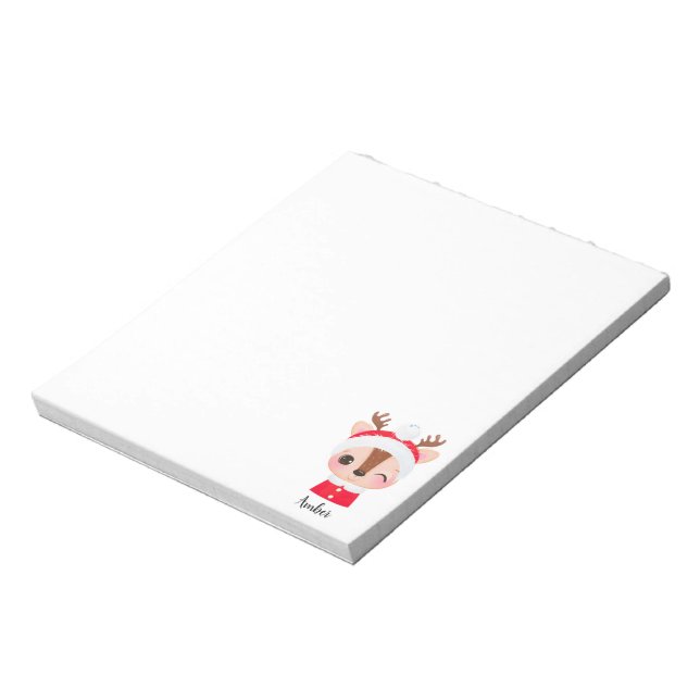 Bloc-note Tête de renne de Père Noël Noël mignonne (Tourné)
