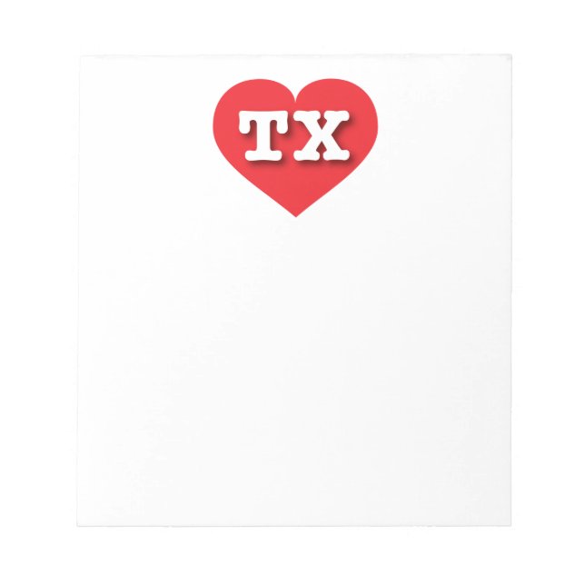 Bloc-note Texas Red Heart - J'aime TX (Devant)