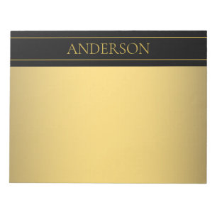 Bloc-note Texte et lignes Gold personnalisables classiques