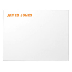 Bloc-note Texte Gras Orange Blanc Moderne Élégant Profession