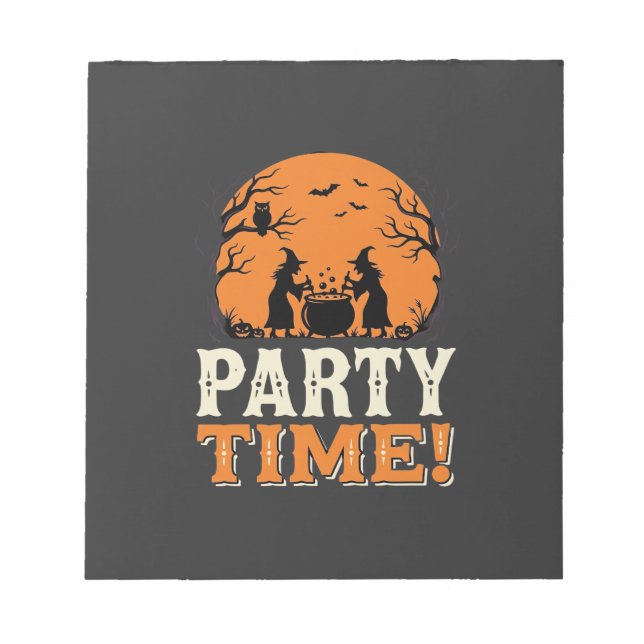 Bloc-note Thème de fête d'Halloween Sorcière Chaudron Design (Devant)