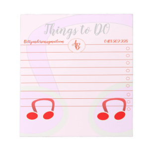 Bloc-note Things To Do Melody Pink Notepad