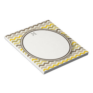 Bloc-note Tige Chevron de Terre avec Monogramme rond
