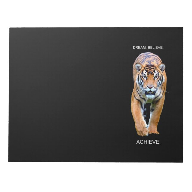 Bloc-note Tiger Moderne Élégant Modèle d'auto-amélioration (Devant)