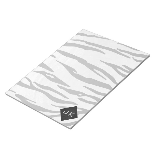 Bloc-note Tigre Monogramme noir et blanc (Incliné)