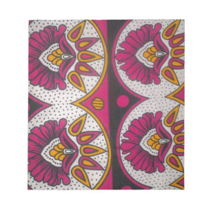 Bloc-note Tissu africain coloré Motif Art Print
