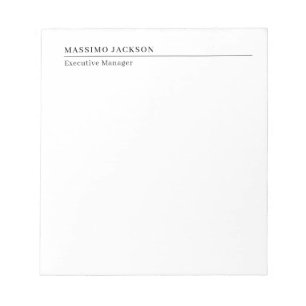 Bloc-note Titre de nom minimaliste moderne professionnel sim