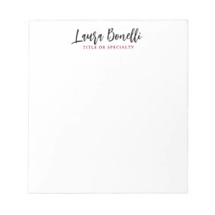 Bloc-note Titre de nom simple écriture manuscrite minimalist