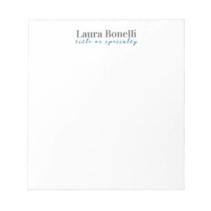 Bloc-note Titre de nom simple Moderne Minimaliste Profession
