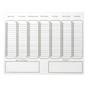 Bloc-note To Do Checklist And Planner For Organising Notes