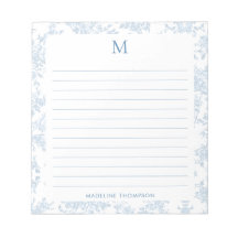 Toile Botanique Classique Monogramme Bleu Français