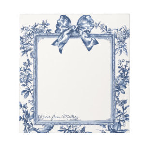 Bloc-note Toile Vintage Bleue De Jouy encadrée