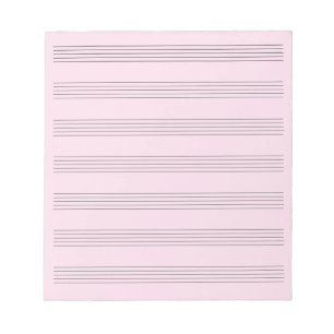 Bloc-note tôle rose vierge Musique 7 tresses