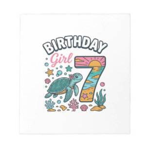Bloc-note Tortue de mer fille d'anniversaire 7e anniversaire