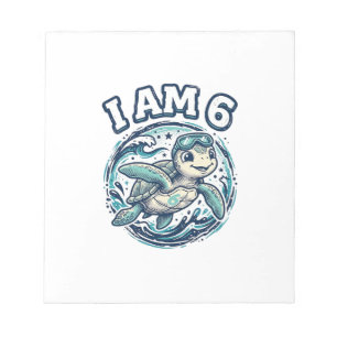 Bloc-note Tortue de mer mignonne J'ai 6 ans Anniversaire Vin