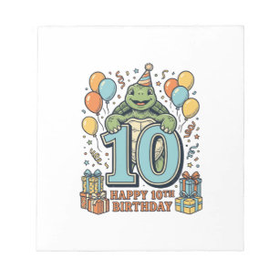 Bloc-note Tortue mignonne Conception de fête vintage pour 10