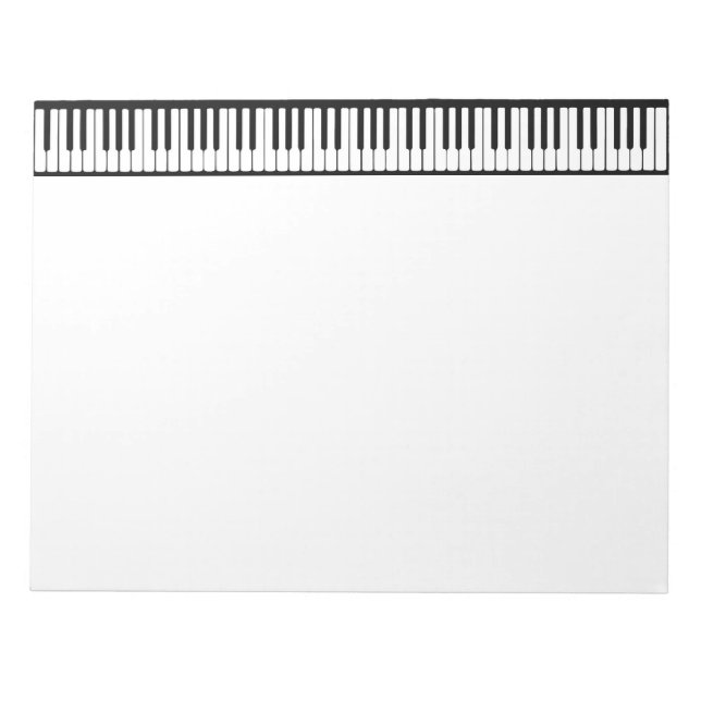 Bloc-note Touches de piano noir et blanc Personnaliser (Devant)
