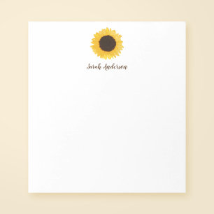 Bloc-note Tournesol jaune personnalisé