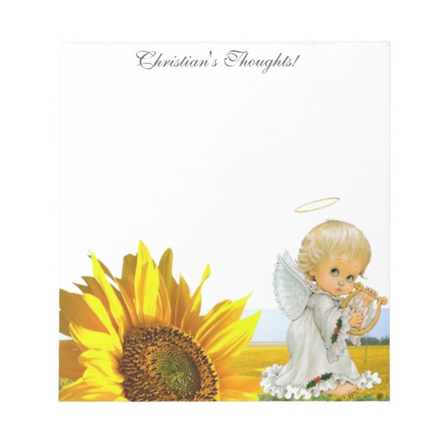 Bloc-note Tournesol Notepads, Flore Baby Angel Sky Notepad (Devant)