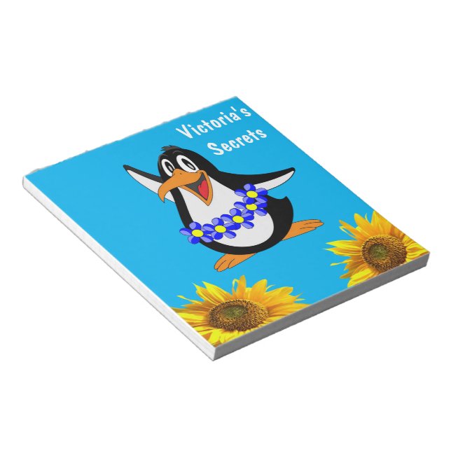 Bloc-note Tournesol Notepads, Pingouin Floral (Incliné)
