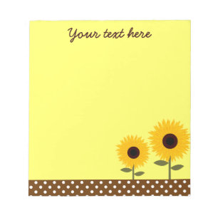 Bloc-note Tournesols mignons jaunes et bloc - notes Brown de