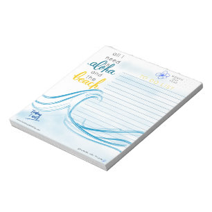 Bloc-note Tout ce dont j'ai besoin c'est d'Aloha & la liste 