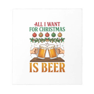 Bloc-note Tout ce que Noël veut, c'est des mugs à bière toas