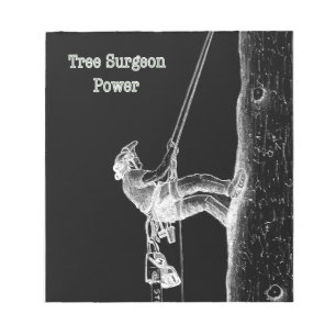 Bloc-note Tree Surgeon Arborist at work present Chainsaw