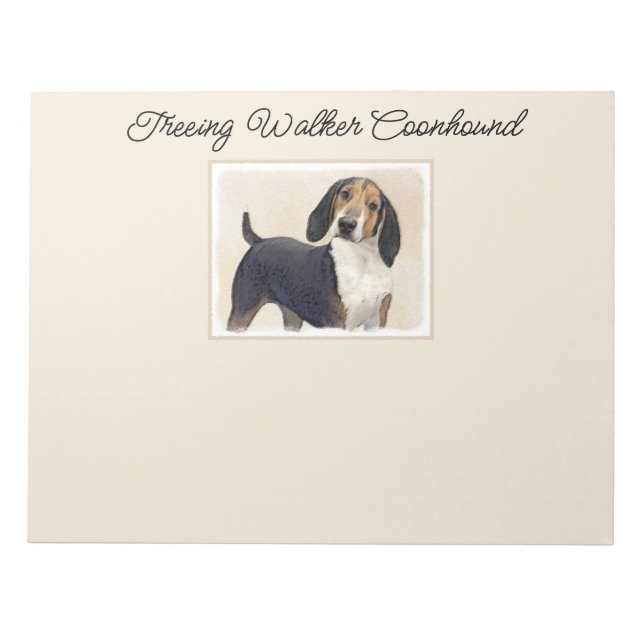 Bloc-note Treeing Walker Coonhound Peinture - Art original N (Devant)