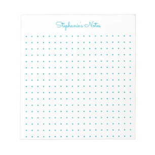 Bloc-note Trendy Aqua Grille de Points Personnalisée