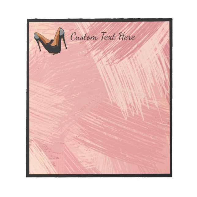 Bloc-note Trendy Black High Heels Pink Peint Brush Strokes (Devant)