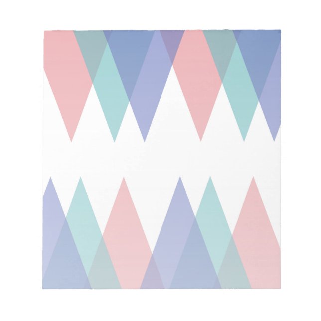 Bloc-note Triangles bleu et corail (Devant)